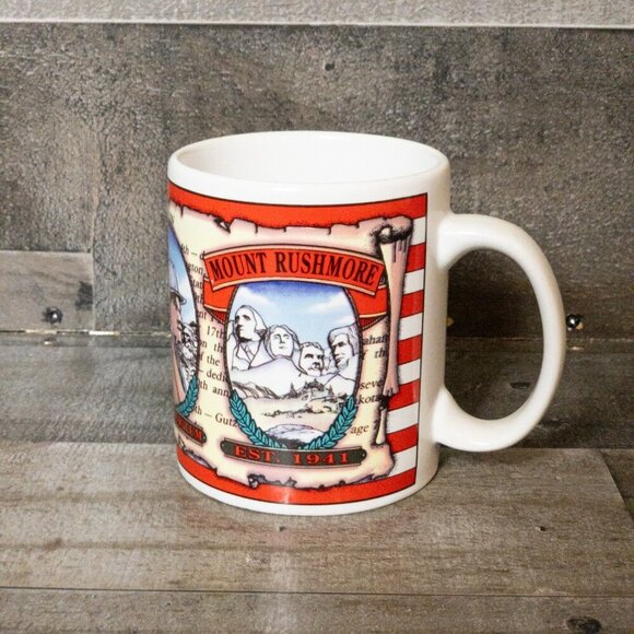 MOUNT RUSHMORE CONSTRUCTION BLACK HILLS SOUTH DAKOTA COFFEE MUG DINER VTG RETRO - Picture 6 of 6